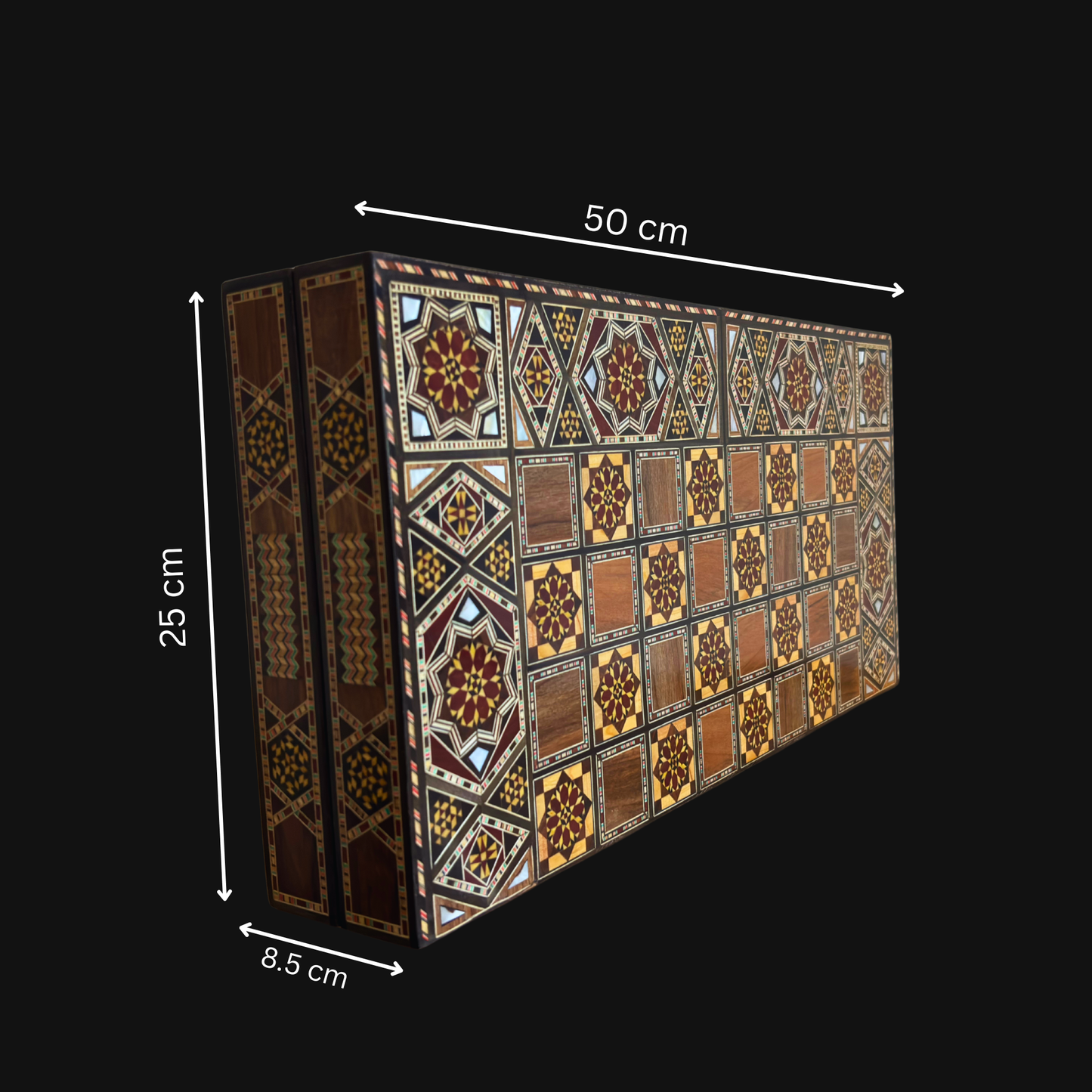 Handcrafted Damascene Backgammon & Chess Table by Gaby Al Dayeh – Masterpiece with Mother of Pearl Inlay