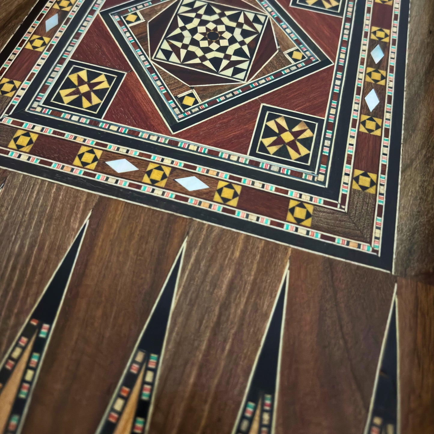 Handcrafted Damascene Backgammon & Chess Table by Gaby Al Dayeh – Masterpiece with Mother of Pearl Inlay