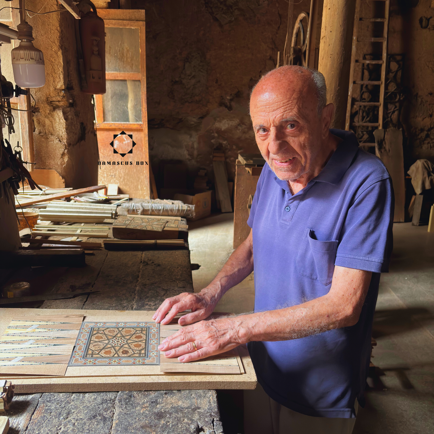 Handcrafted Damascene Backgammon & Chess Table by Gaby Al Dayeh – Masterpiece with Mother of Pearl Inlay