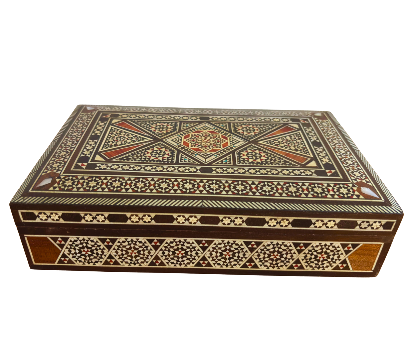 Boîte Damasquinée Vintage 1970 – Art d’Incrustation en Nacre