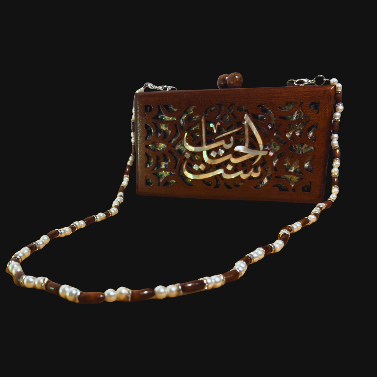 Mother – Pochette Damascène de Luxe en Nacre & Brocart