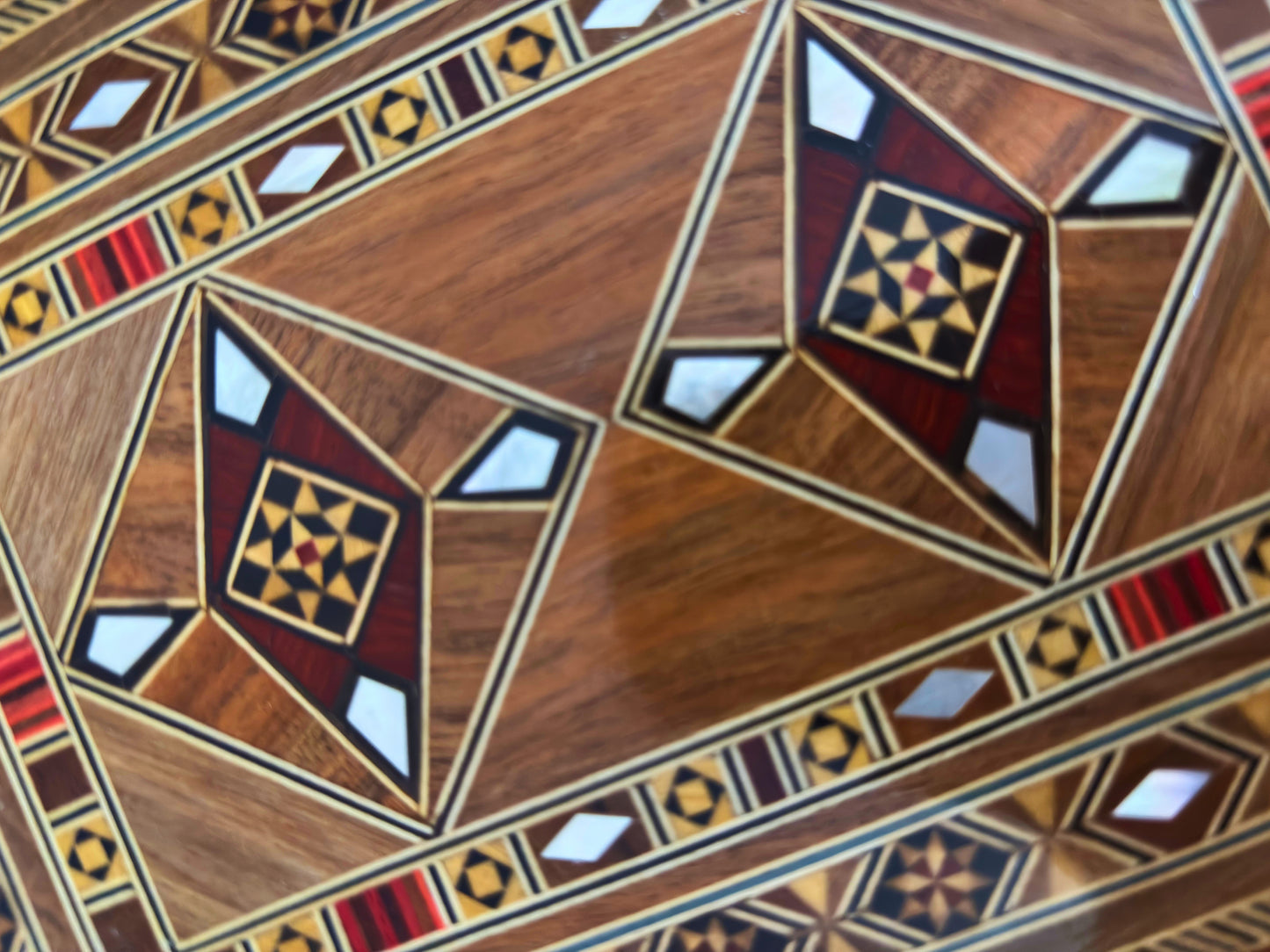 Handgemaakte mozaïek sieradendoos, parelmoer inleg, luxe houten herdenkingskist, Damascene kunst -Limited Edition-