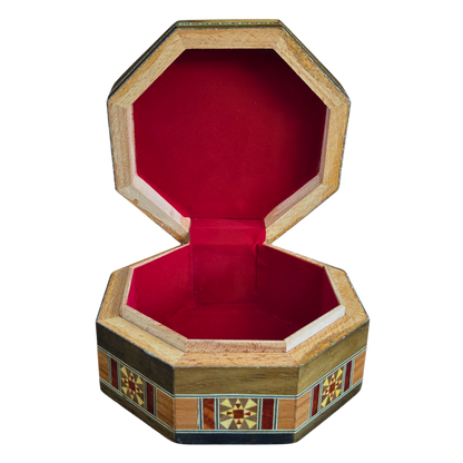 Boîte en Mosaïque Damascène Faite Main – Nacre & Velours