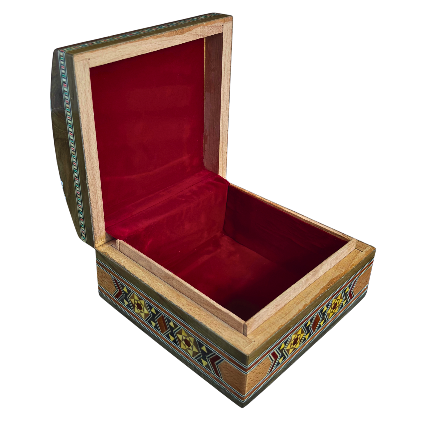 Boîte en Mosaïque Damascène Faite Main – Nacre & Velours