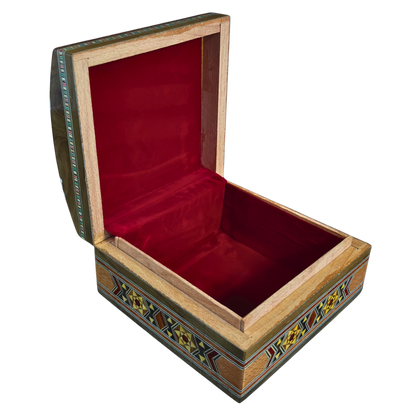 Boîte en Mosaïque Damascène Faite Main – Nacre & Velours