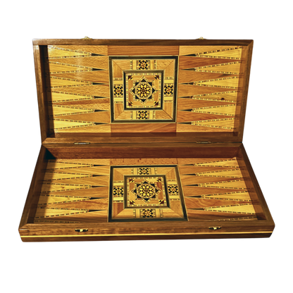 Mesa de Backgammon y Ajedrez Damasquina Hecha a Mano por Gaby Al Dayeh – Diseño Clásico