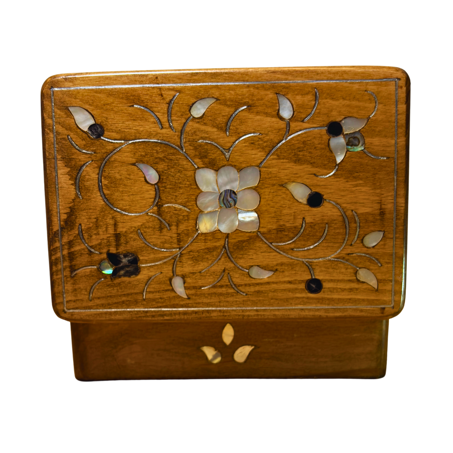 Handcrafted Damascene Luxury Box – Mother of Pearl & Velvet Elegance