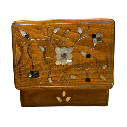 Handcrafted Damascene Luxury Box – Mother of Pearl & Velvet Elegance