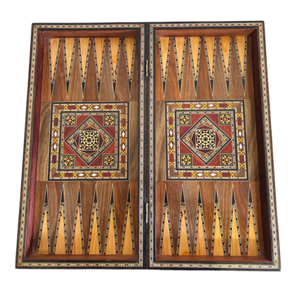Handcrafted Damascene Backgammon & Chess Table by Gaby Al Dayeh – Masterpiece with Mother of Pearl Inlay