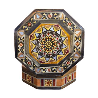 Boîte en Mosaïque Damascène Faite Main – Nacre & Velours