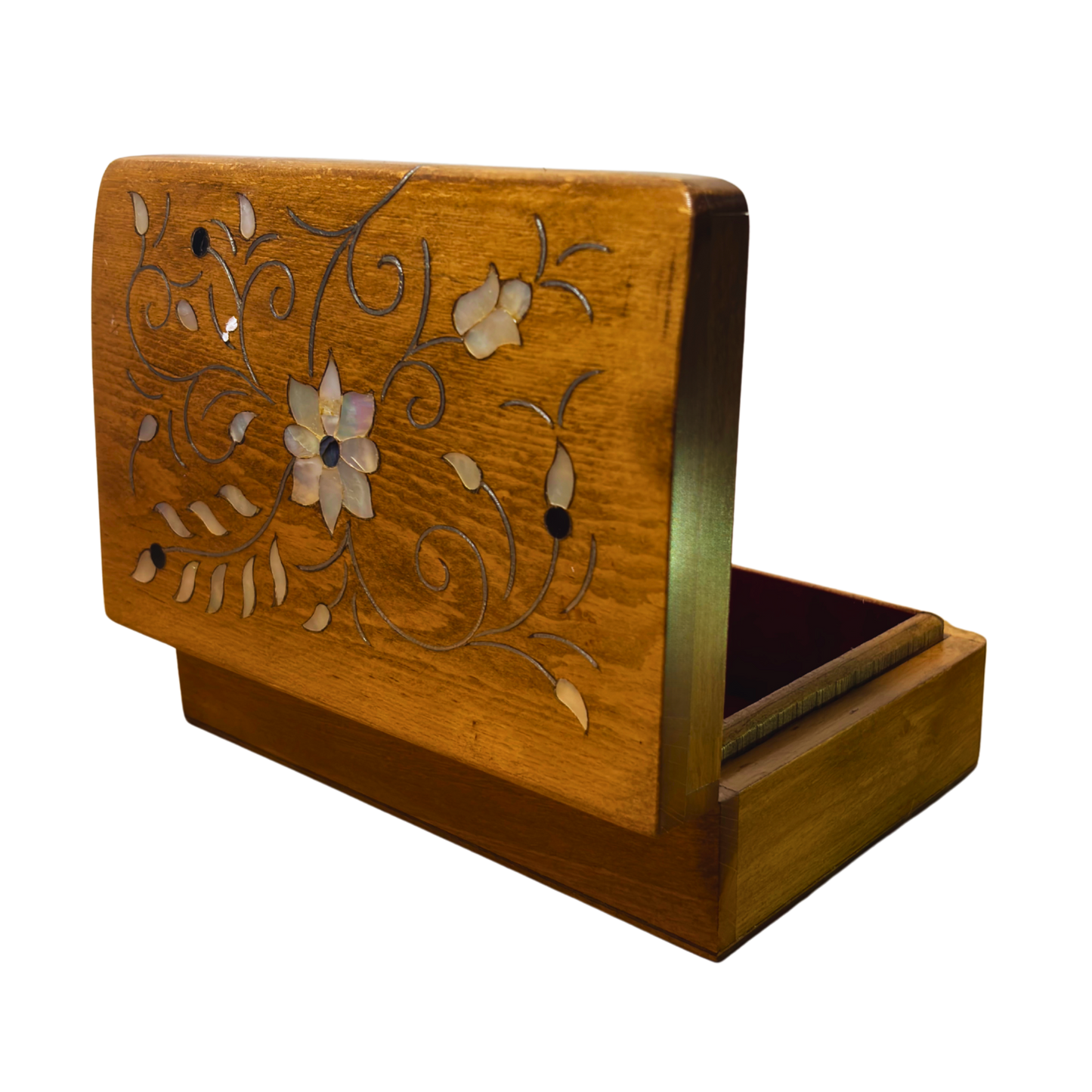 Boîte Damasquine de Luxe Artisanale – Nacre & Velours