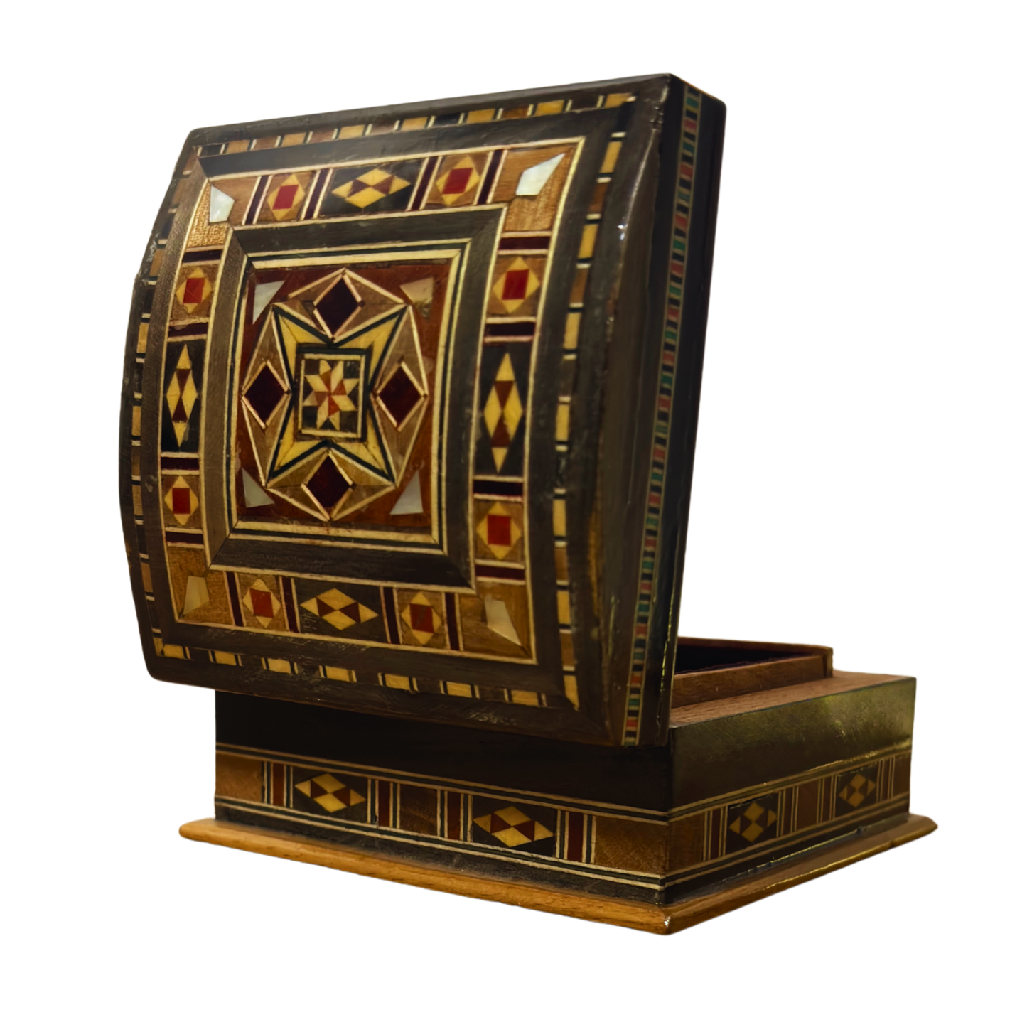 Scatola in Mosaico Artigianale di Damasco – Arte Tradizionale & Velluto