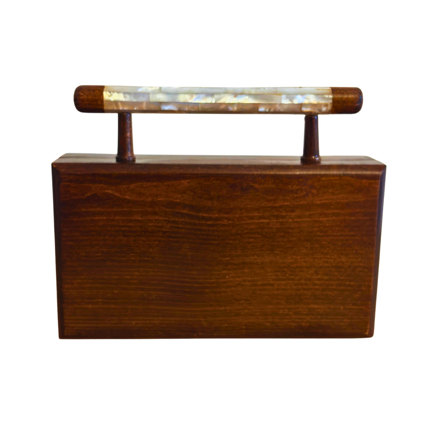 Zenobia – Pochette Damasquine de Luxe en Noyer avec Incrustations de Nacre & Intérieur Brocart