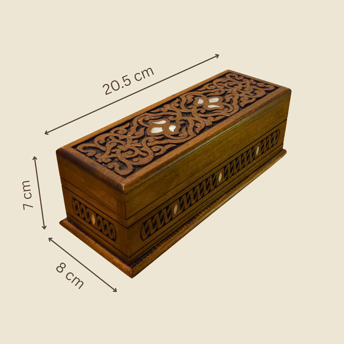 Handcrafted Luxury Carved Box – Mother of Pearl & Velvet Elegance