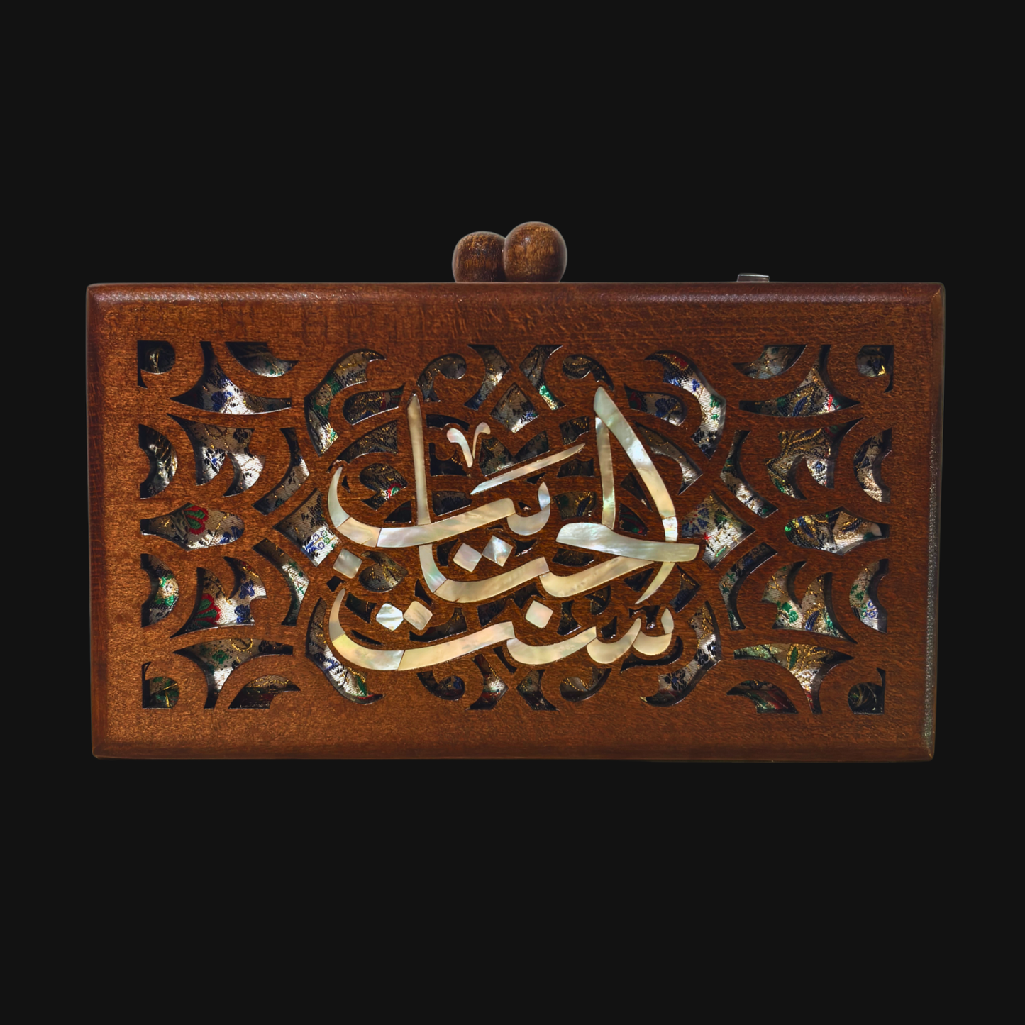 Mother – Luxe Damascene Clutch met Parelmoer & Brokaat