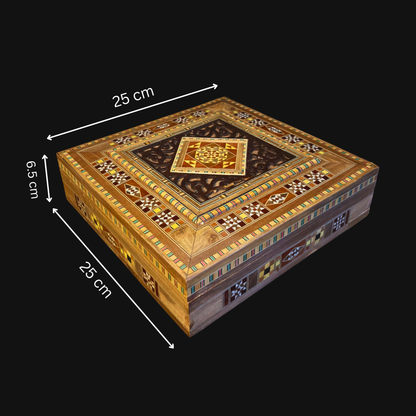 Damascene Mosaic Jewelry & Keepsake Chest – Velvet-Lined Elegance