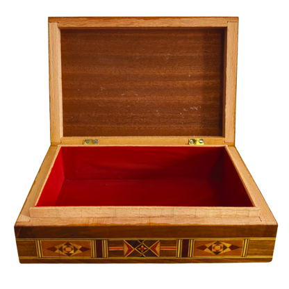 Handgemaakte mozaïek sieradendoos, parelmoer inleg, luxe houten herdenkingskist, Damascene kunst -Limited Edition-
