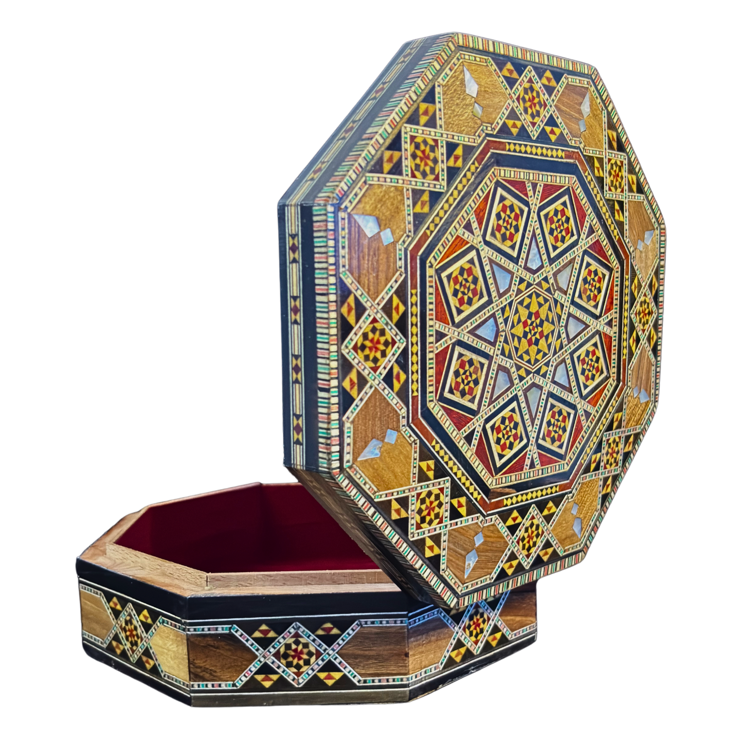 Heritage Damascene Mosaic Box – Mother of Pearl & Velvet