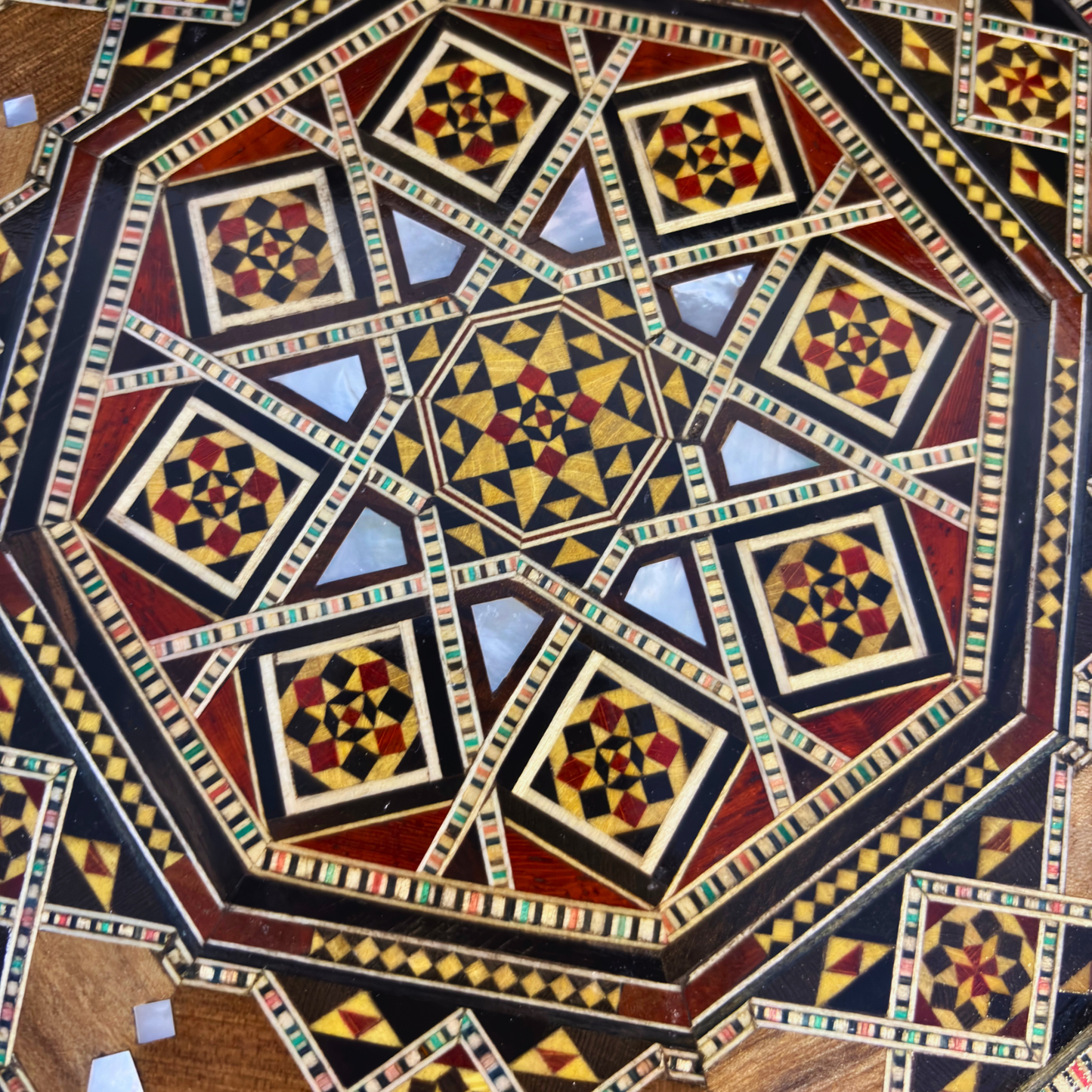 Heritage Damascene Mosaic Box – Mother of Pearl & Velvet