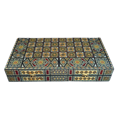 Heritage Chess & Backgammon Set – Damascene Mosaic Craftsmanship