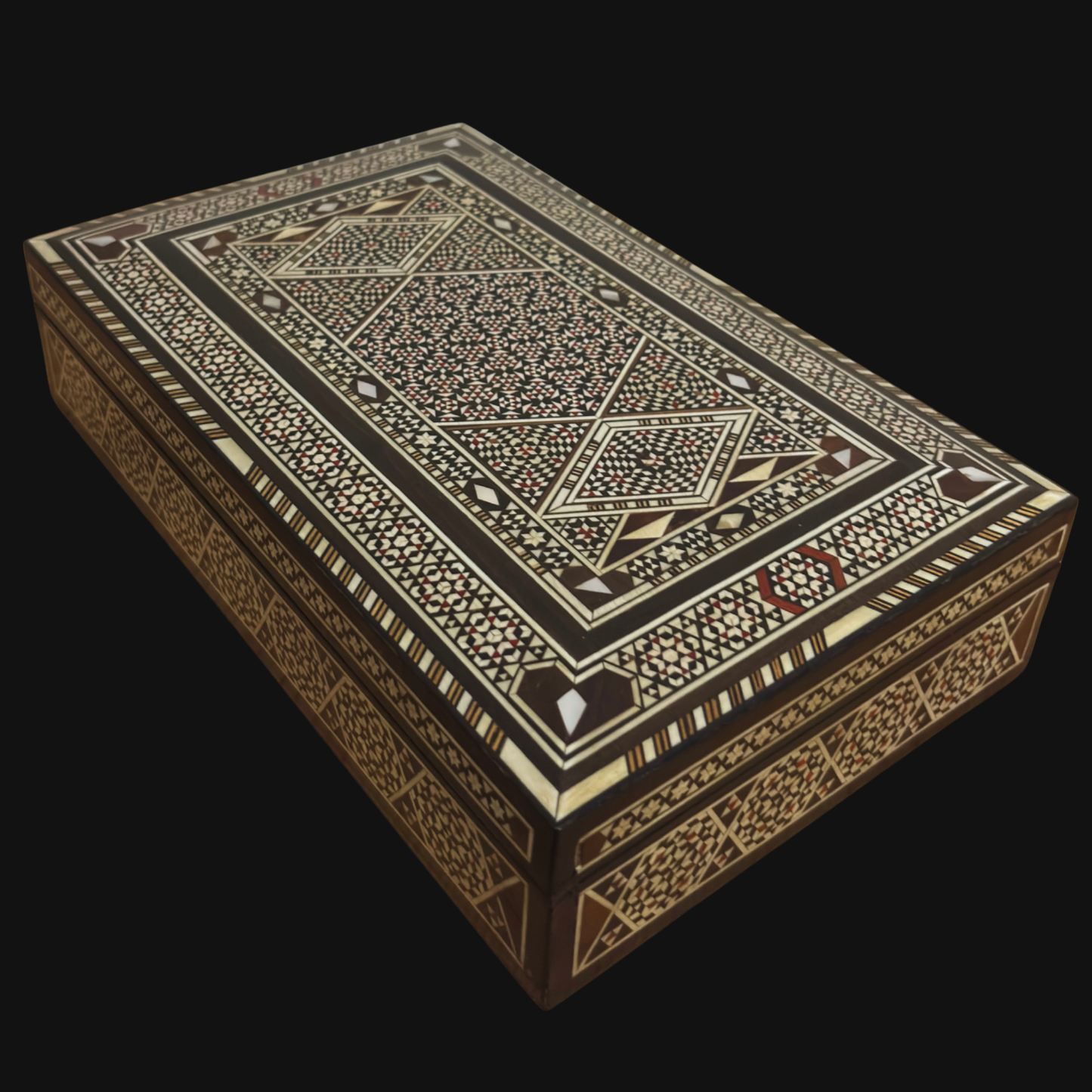 1970 Vintage Şam Takı Kutusu – El Yapımı Ahşap Hazine