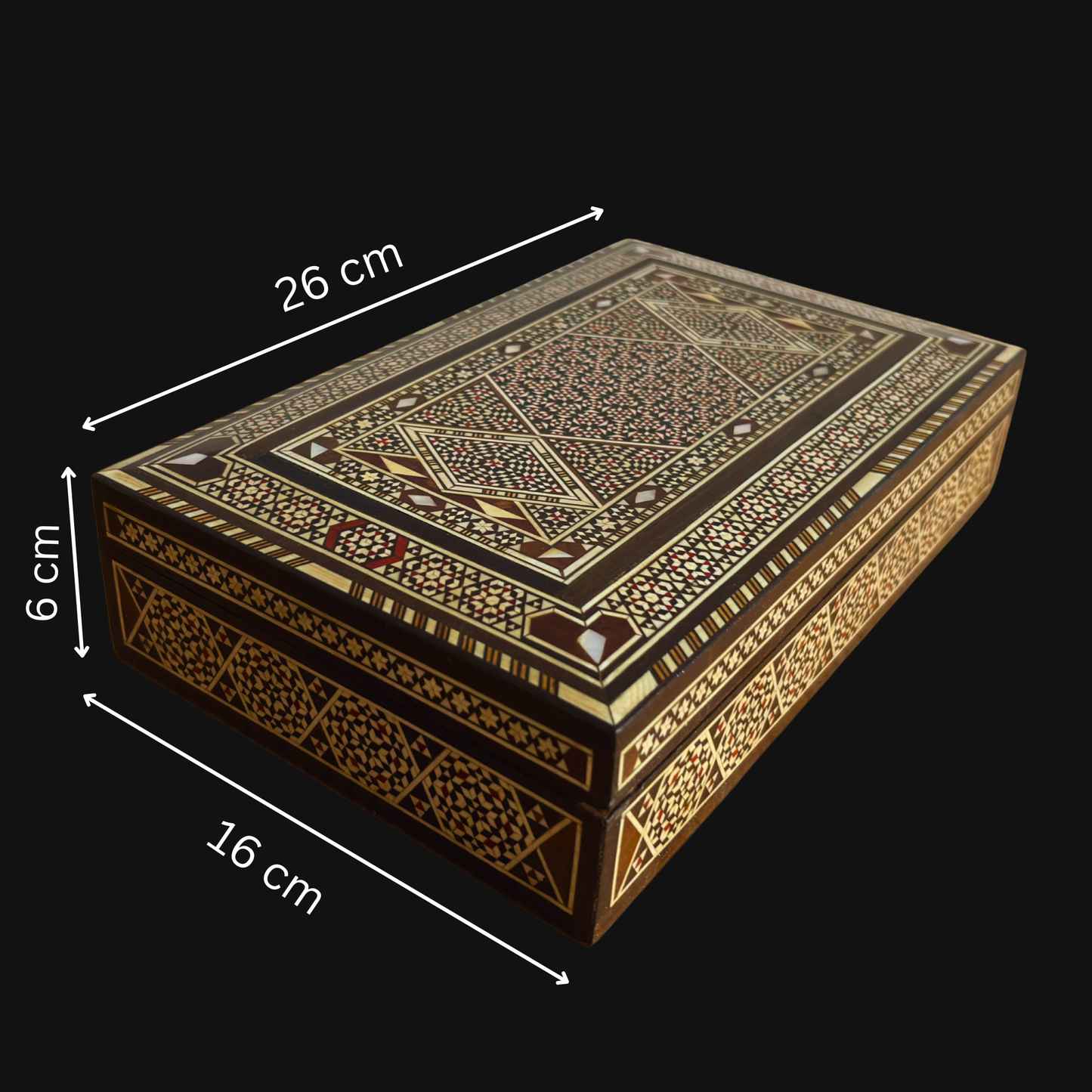 1970 Vintage Şam Takı Kutusu – El Yapımı Ahşap Hazine