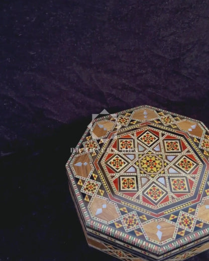 Heritage Damascene Mosaic Box – Mother of Pearl & Velvet